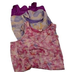 Cat & Jack Gymnastics Leotard Girls Size S 7/8 Pink Purple Gymnastics (set Of 3)